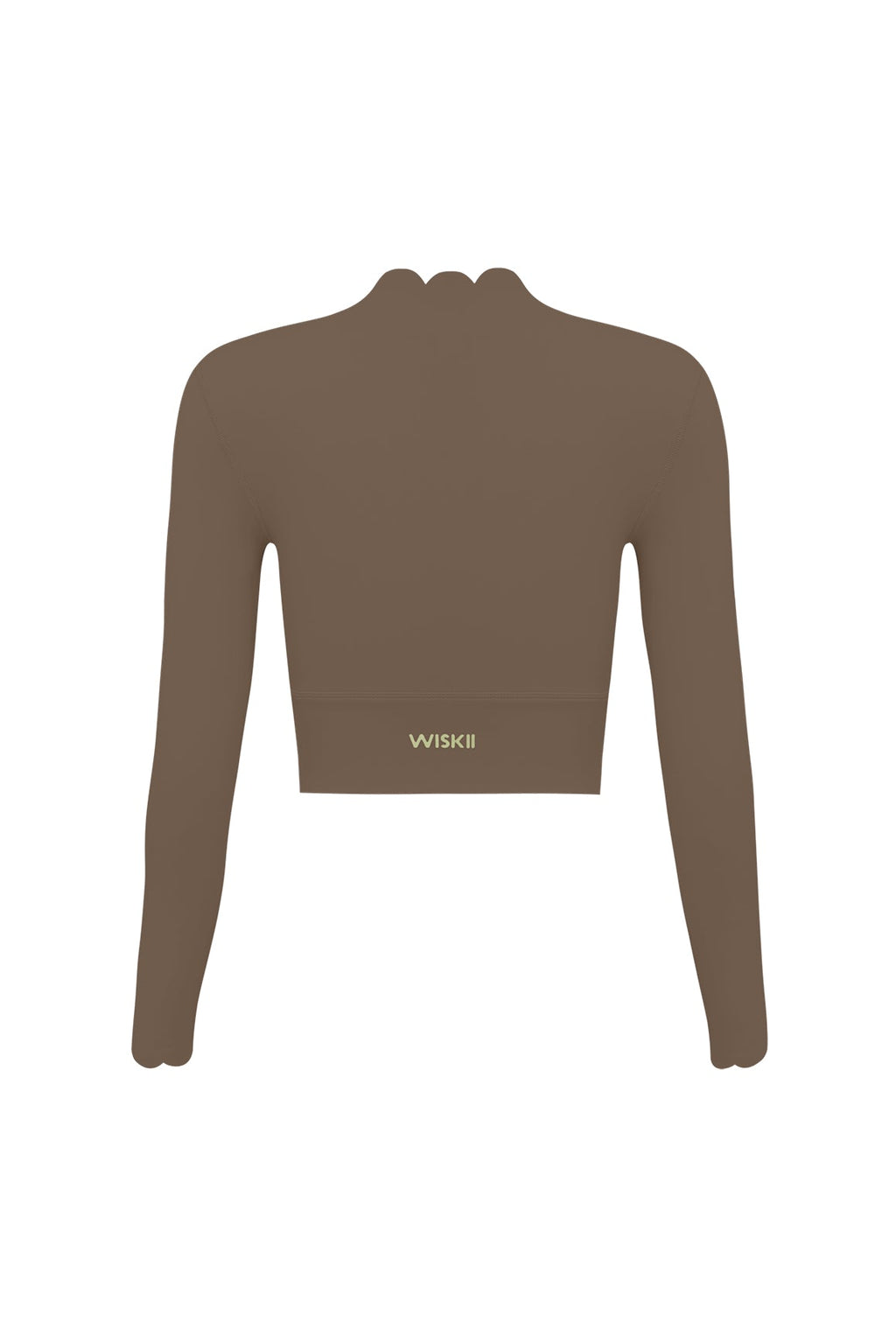 Scallop Cropped Long Sleeve Top