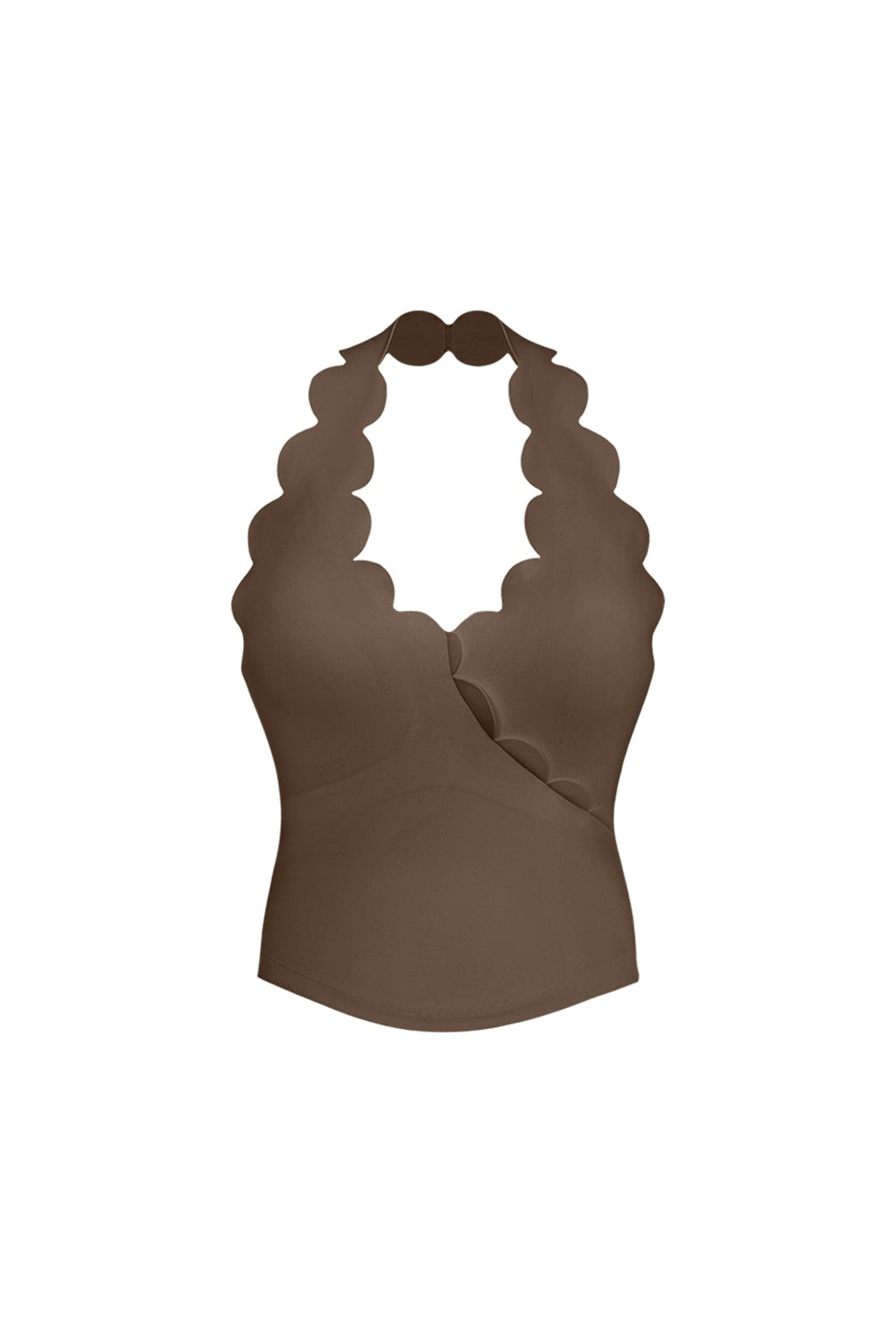 Riviera Scallop Halter Bra Tank