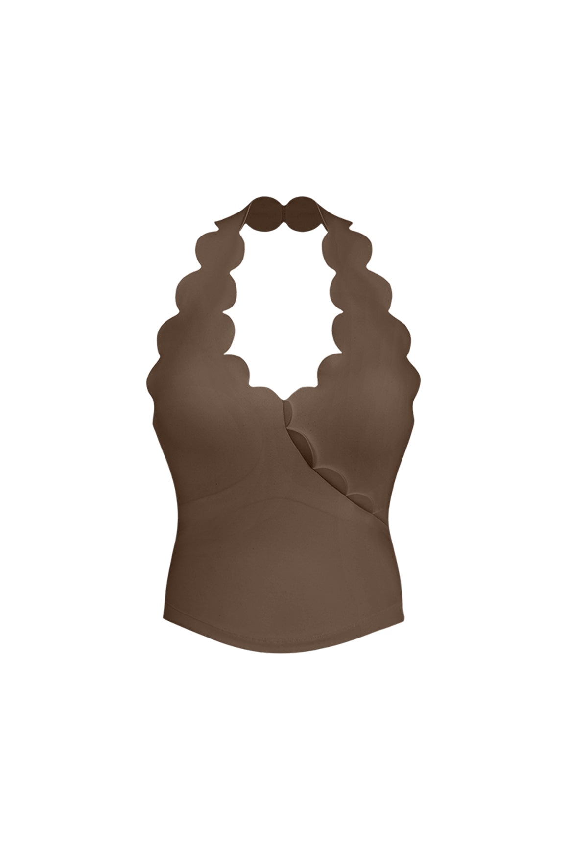 Riviera Scallop Halter Bra Tank