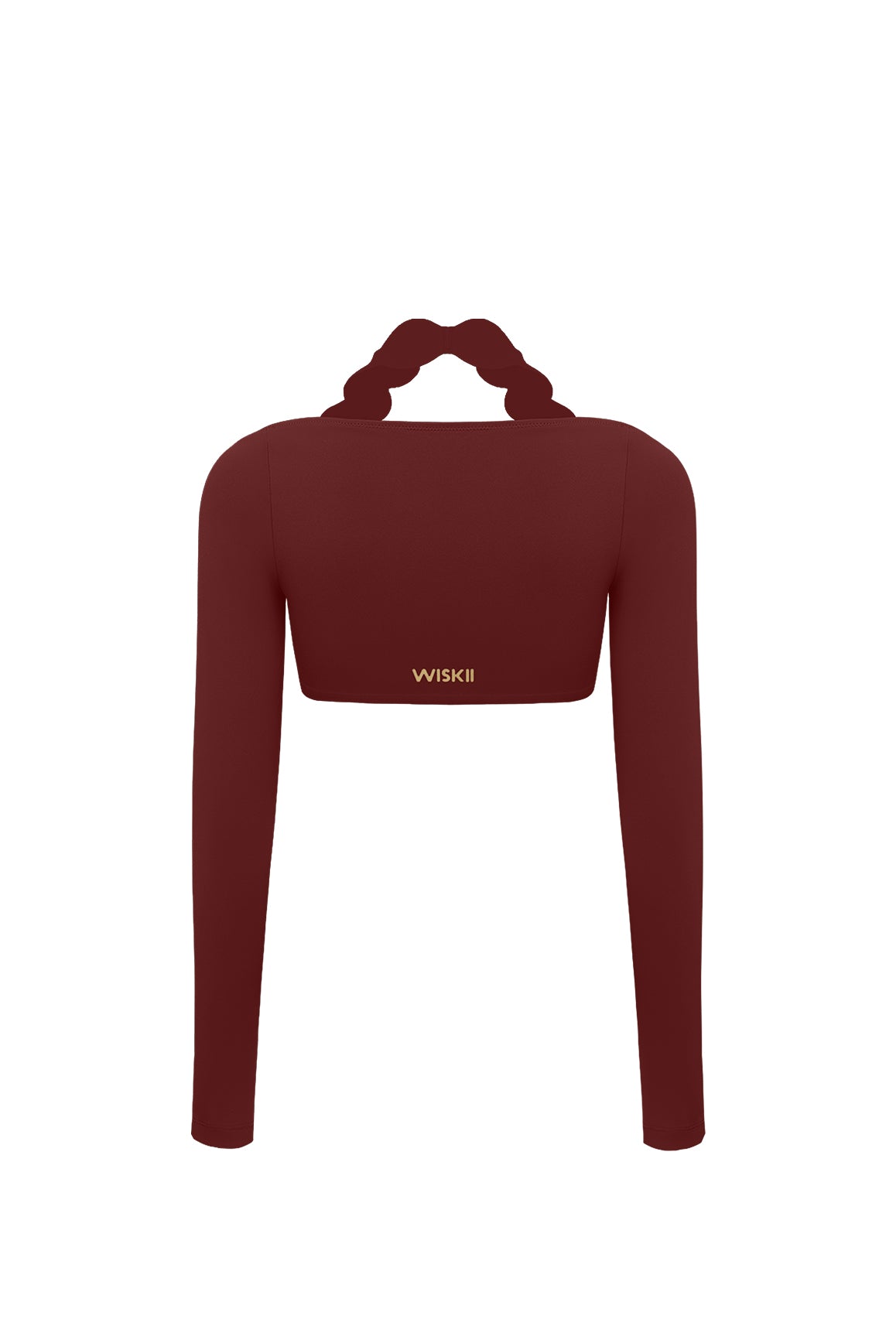 Long Sleeve Scallop Crop Top