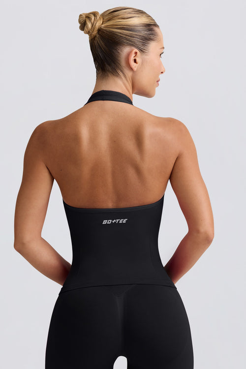 Define Luxe Halterneck Tank Top in Black