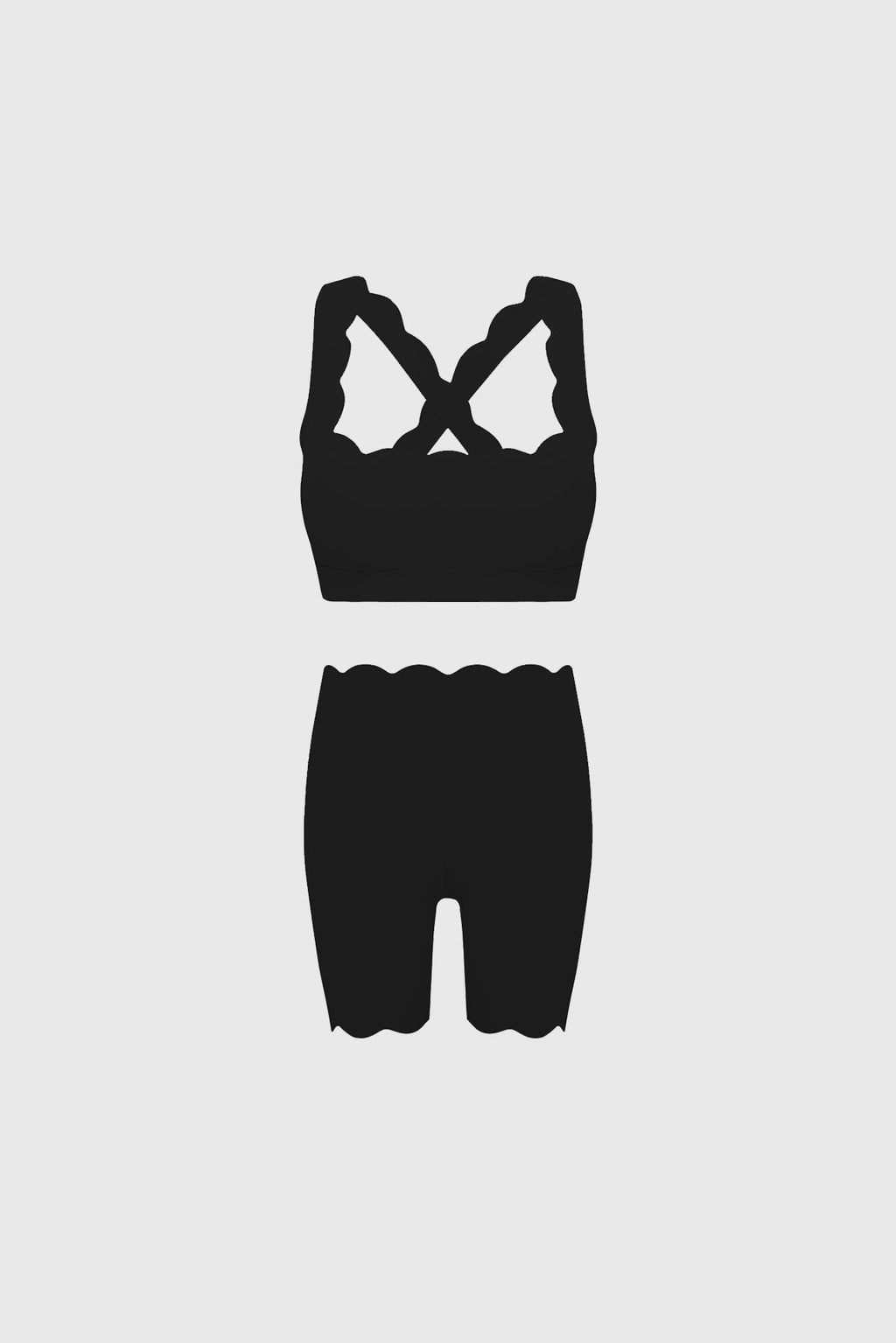 Cross Back Sports Bra & WISKII High-waist Biker Short