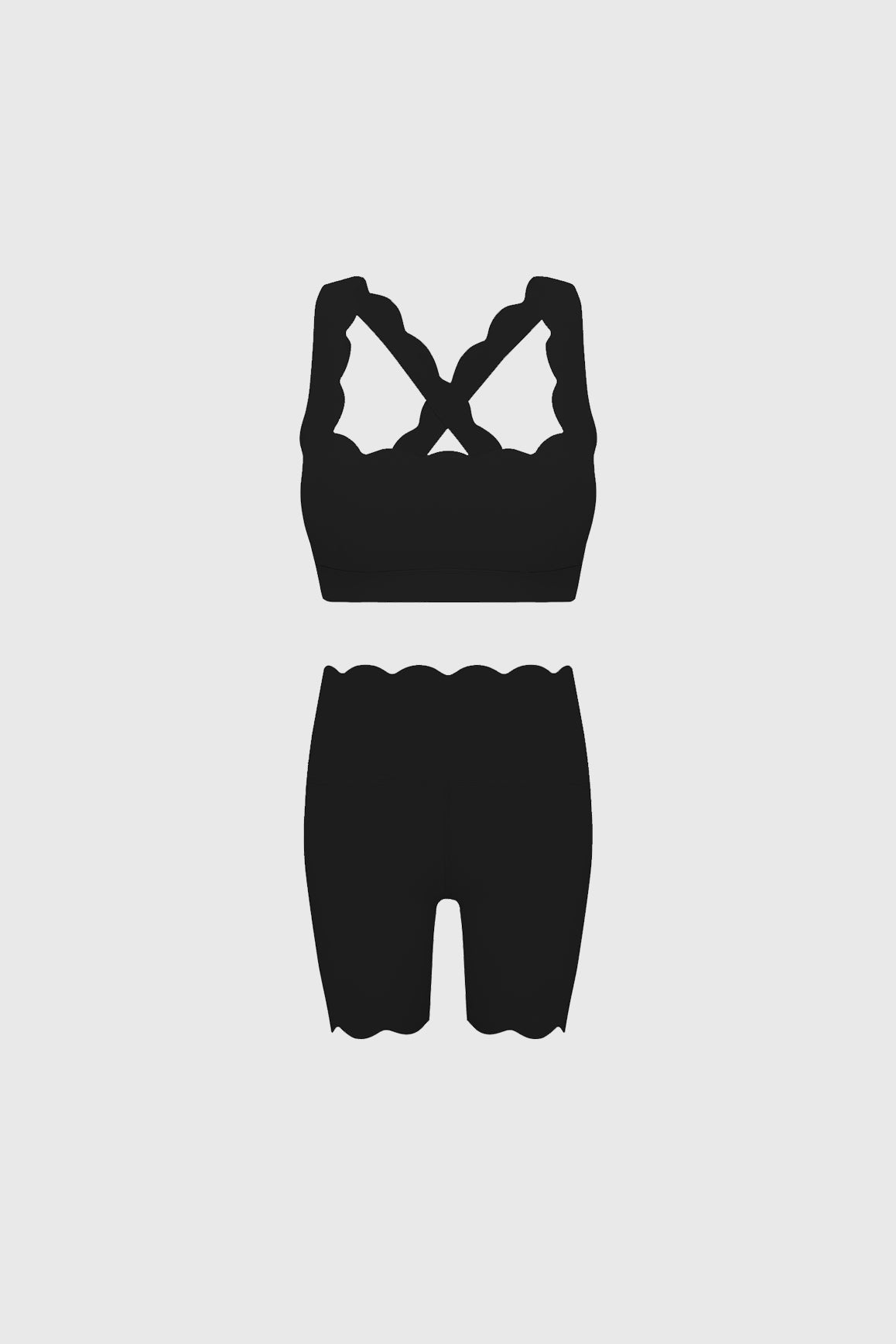 Cross Back Sports Bra & WISKII High-waist Biker Short