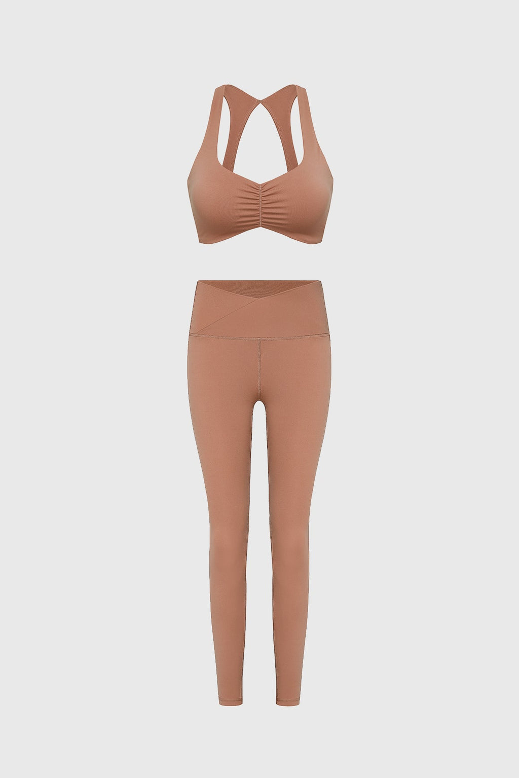 WISKII Ruched Sports Bra & V-waist Yoga Legging