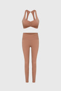 WISKII Ruched Sports Bra & V-waist Yoga Legging