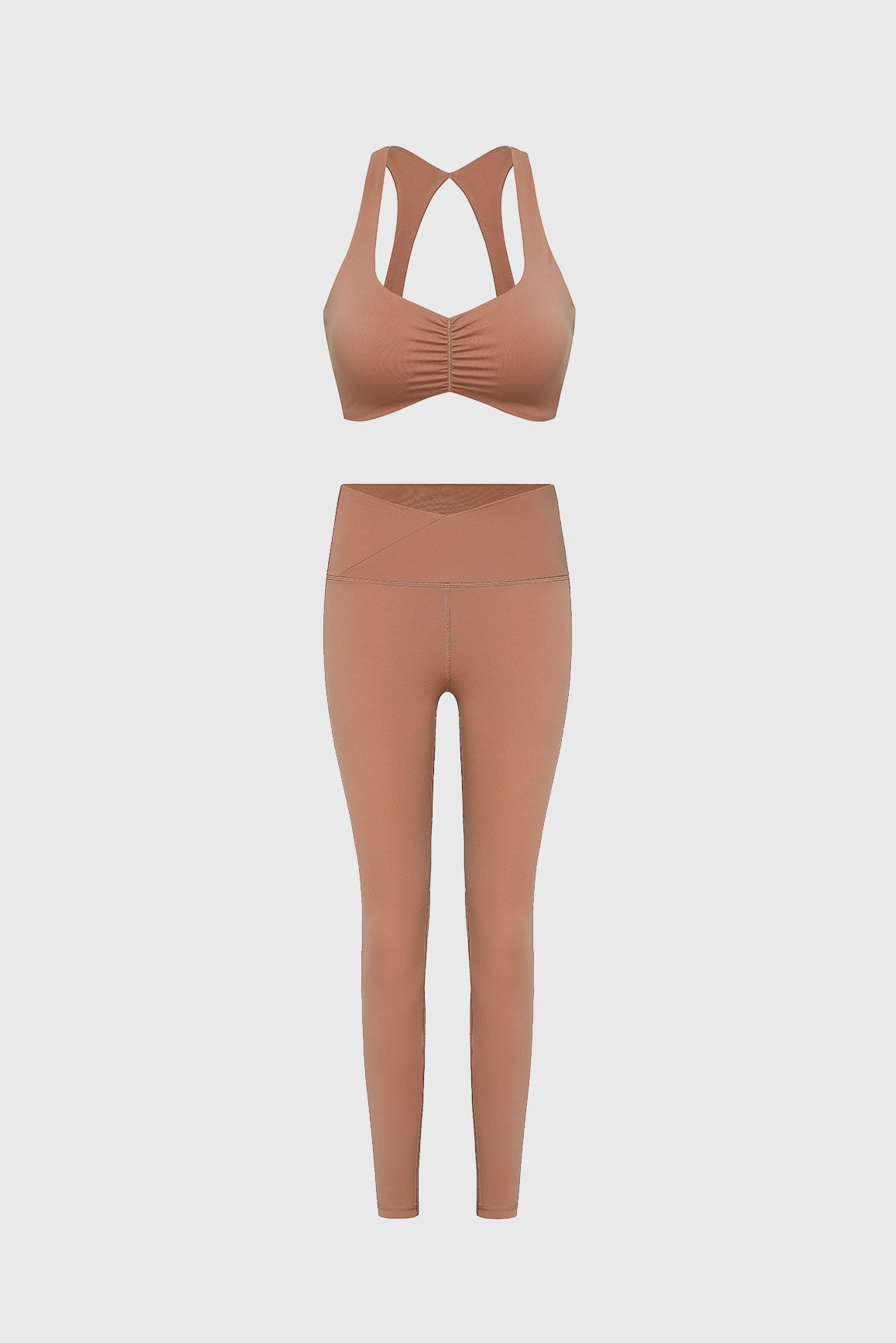 WISKII Ruched Sports Bra & V-waist Yoga Legging