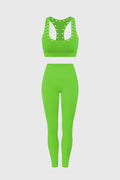 Racerback Laser Cut Sports Bra & V-Waist Utility Legging