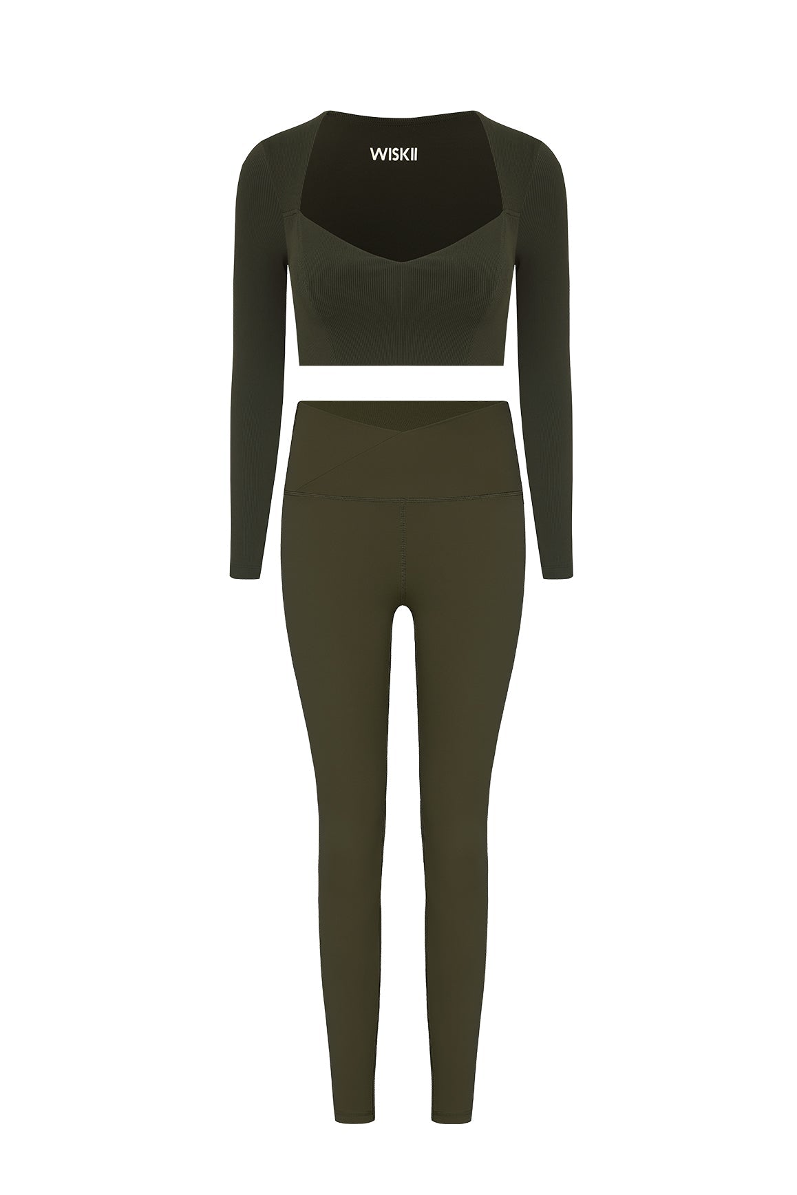 Elegant Long Sleeve Crop Top & V-waist Yoga Legging