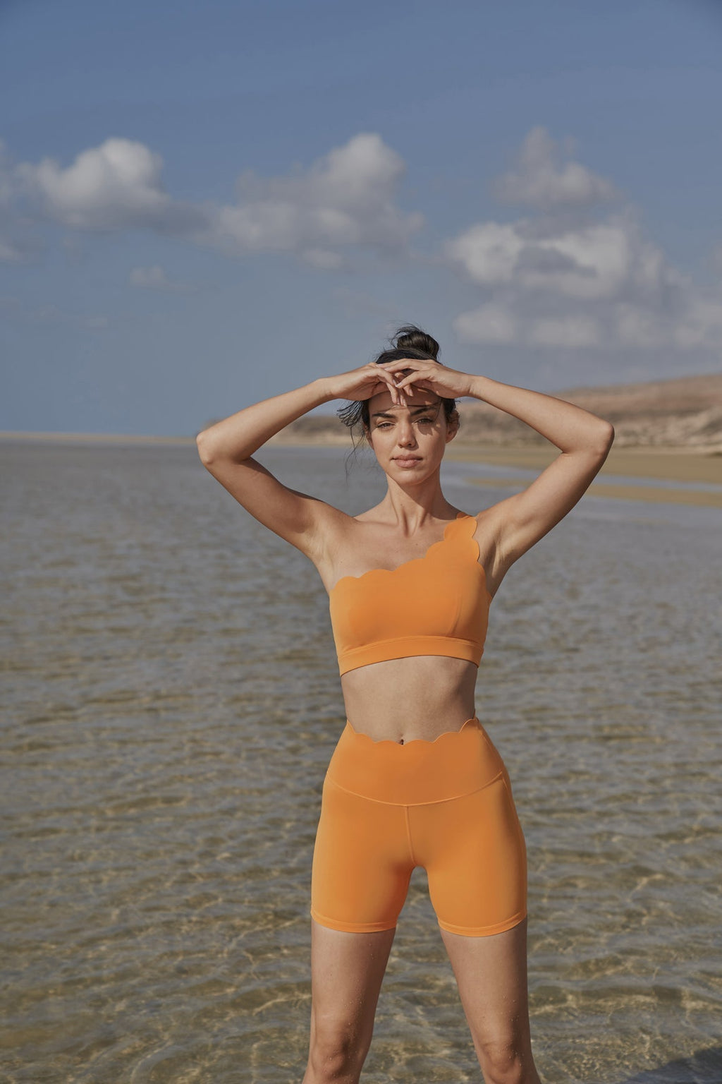 Dynamic One Shoulder Sports Bra & High-Waist Sculpting Biker Short
