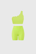 Dynamic One Shoulder Sports Bra & High-Waist Sculpting Biker Short