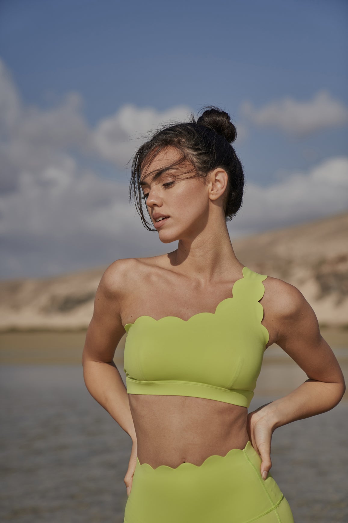 Dynamic One Shoulder Sports Bra & High-Waist Sculpting Biker Short