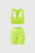 Racerback Laser Cut Sports Bra & V-Waist Vigorous Short