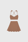 WISKII Strappy Bra & High-Waist A-line Tennis Skirt