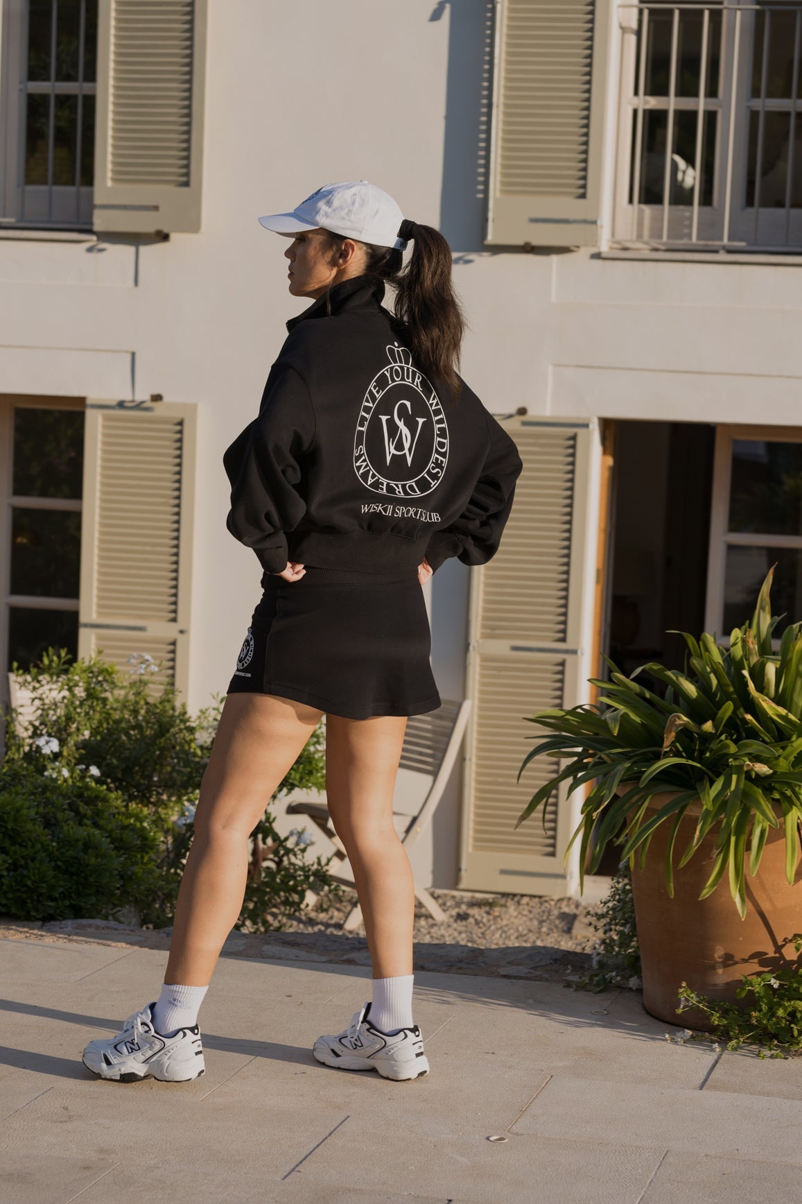 WISKII Two-Way Zipper Jacket & Stylish Ease Mini Sweat Skirt