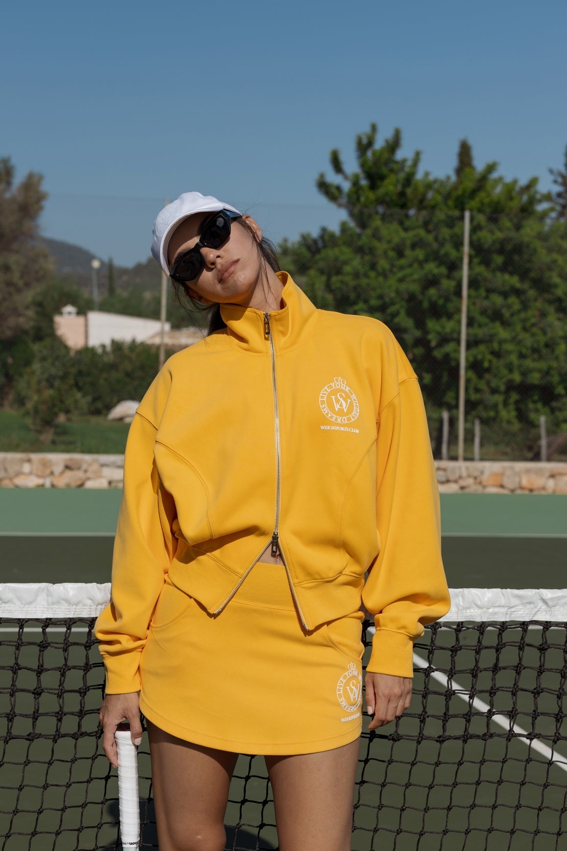WISKII Two-Way Zipper Jacket & Stylish Ease Mini Sweat Skirt