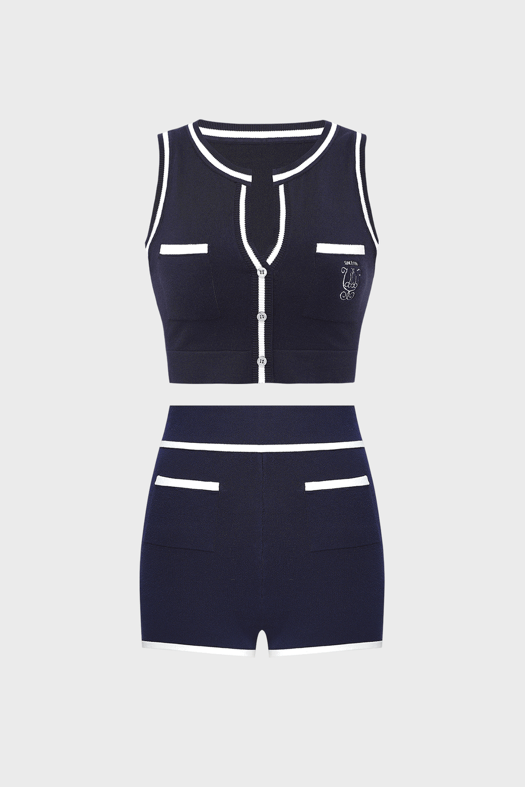 Mirto Knit Button Tank Top & Mirto Knit Mini Short