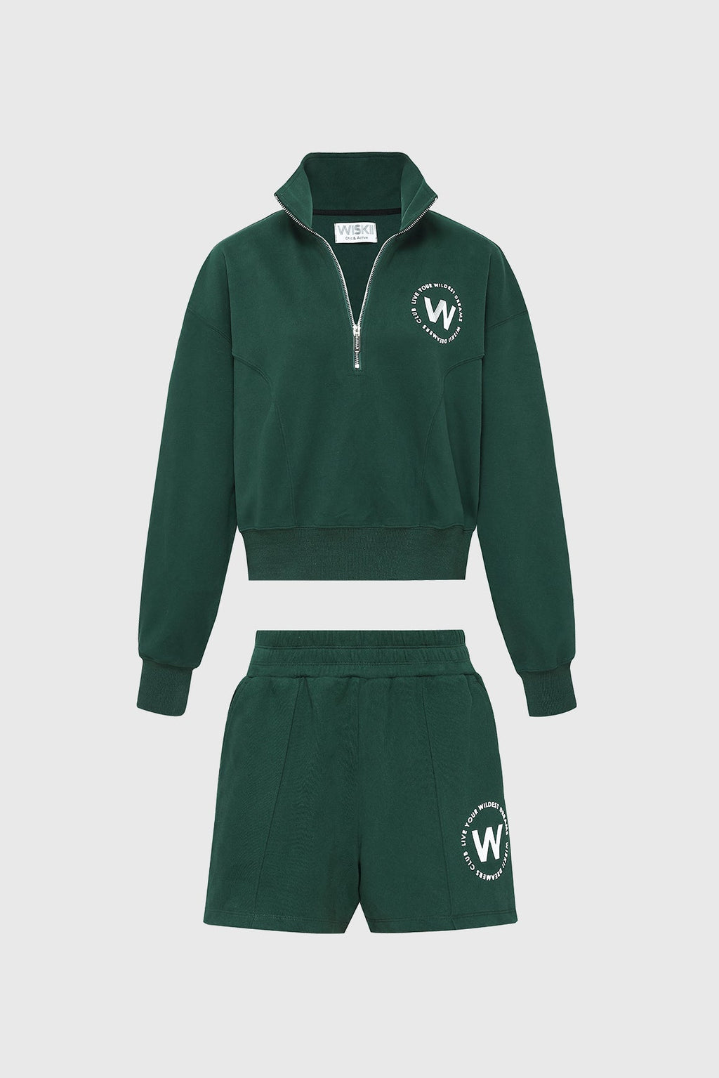 Leisure Half-zip Sweatshirt & High-waist Sweat Short