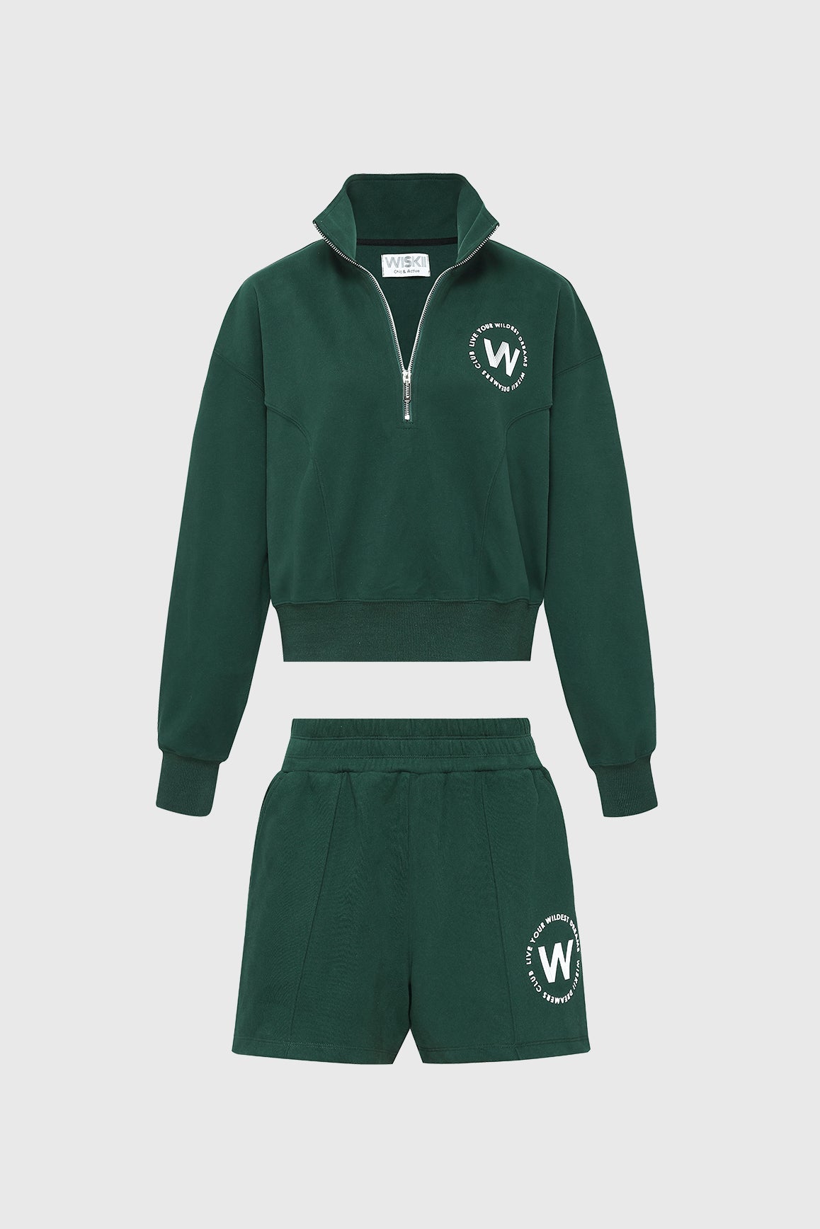 Leisure Half-zip Sweatshirt & High-waist Sweat Short