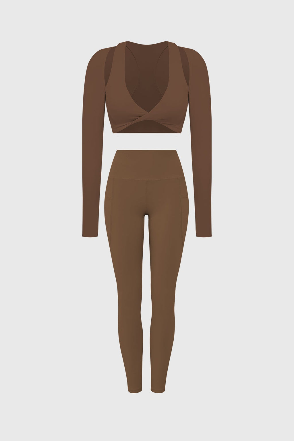 Twist-Front Shoulder Cut Crop Top & High-Waist Invigorate Legging