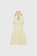 Sleeveless Polo Tank Top & WISKII Pleated Skirts