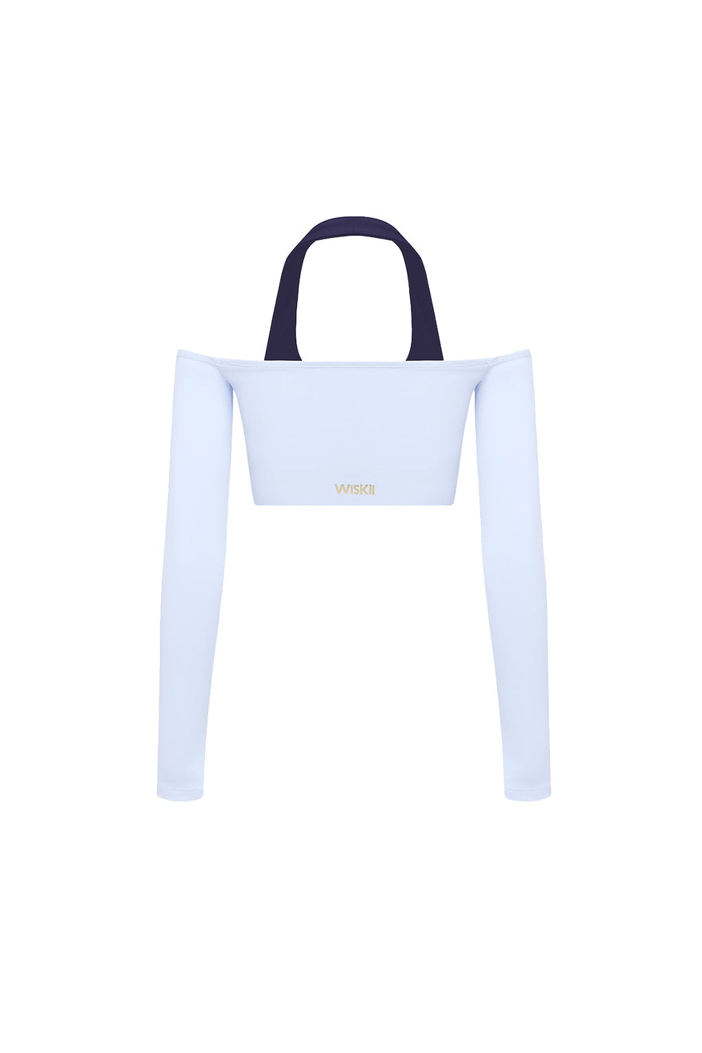 Off-Shoulder Colorblock Long Sleeve Crop Top