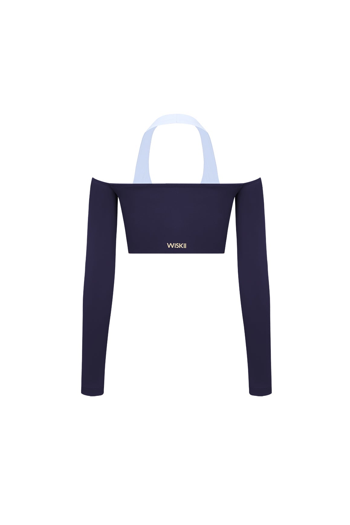 Off-Shoulder Colorblock Long Sleeve Crop Top