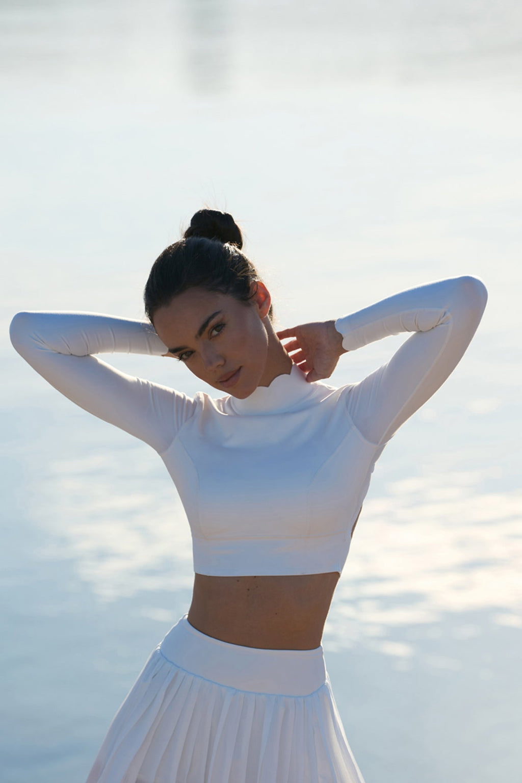 Open Back Long Sleeve Crop Top