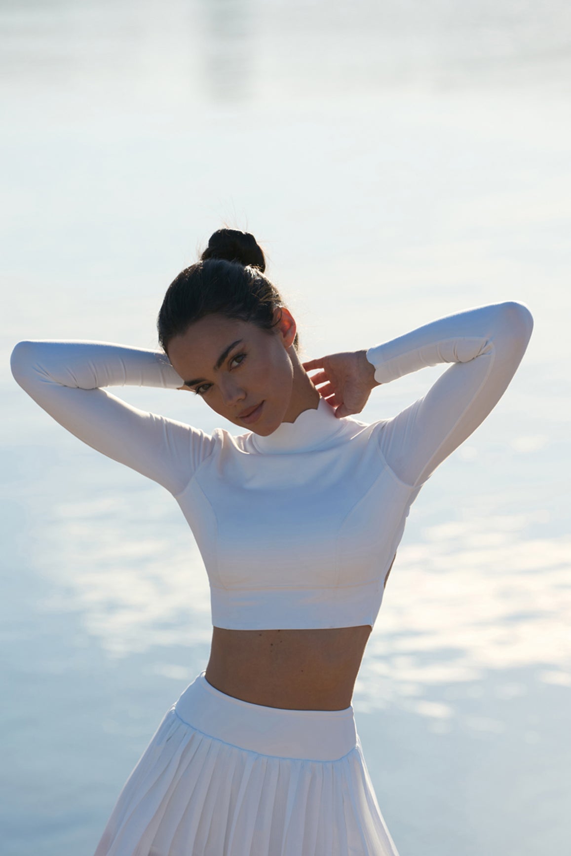 Open Back Long Sleeve Crop Top