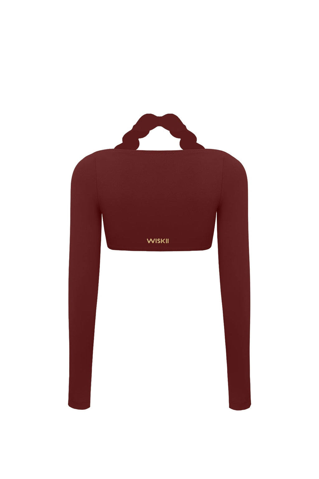 Long Sleeve Scallop Crop Top