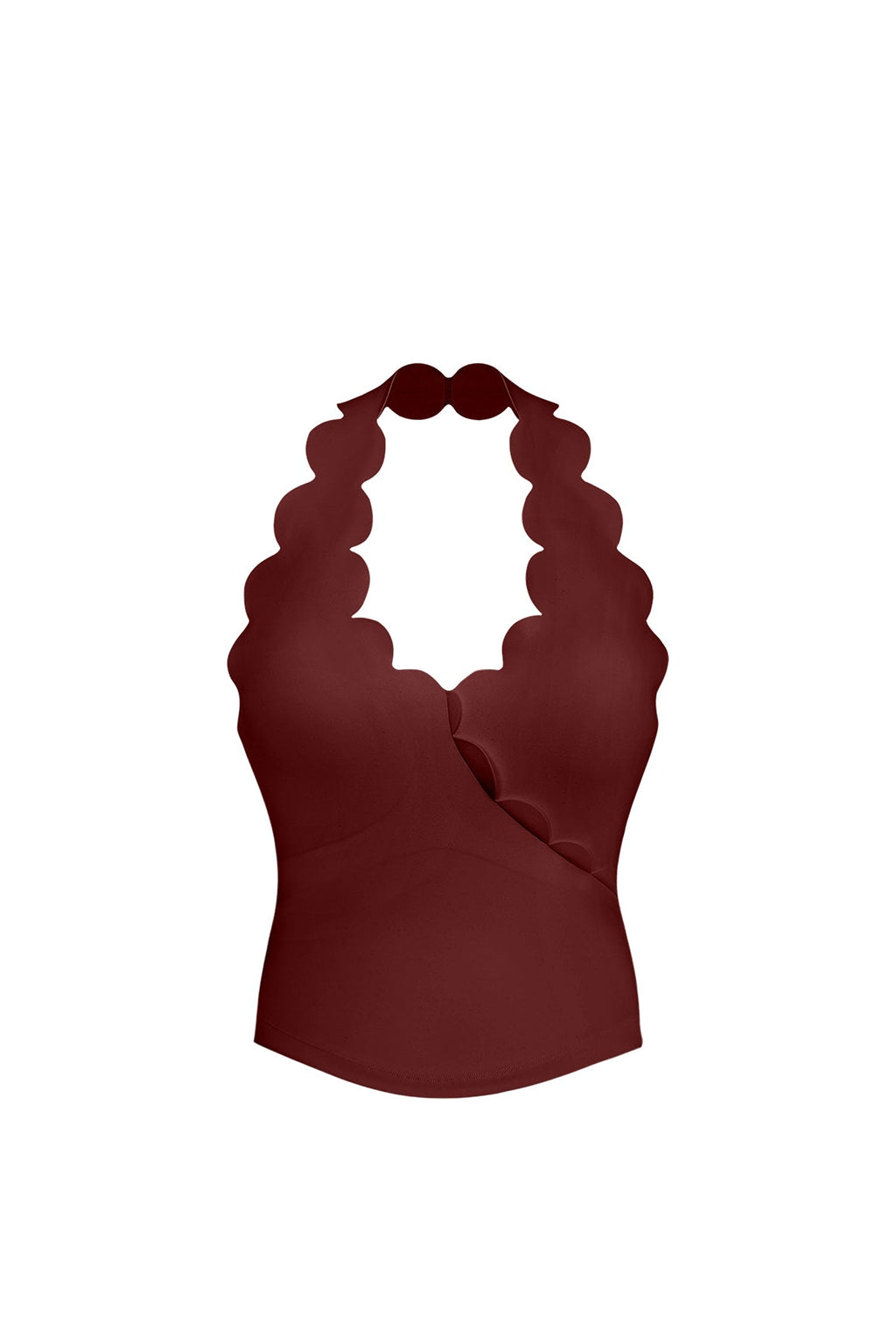 Riviera Scallop Halter Bra Tank