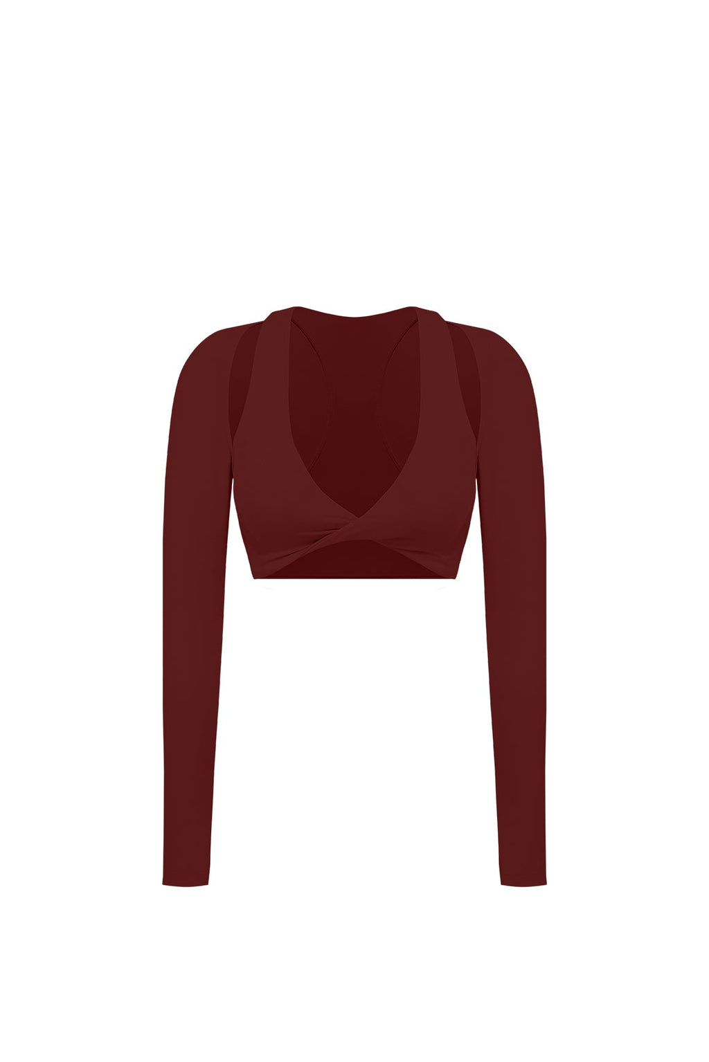 Twist-Front Shoulder Cut Crop Top
