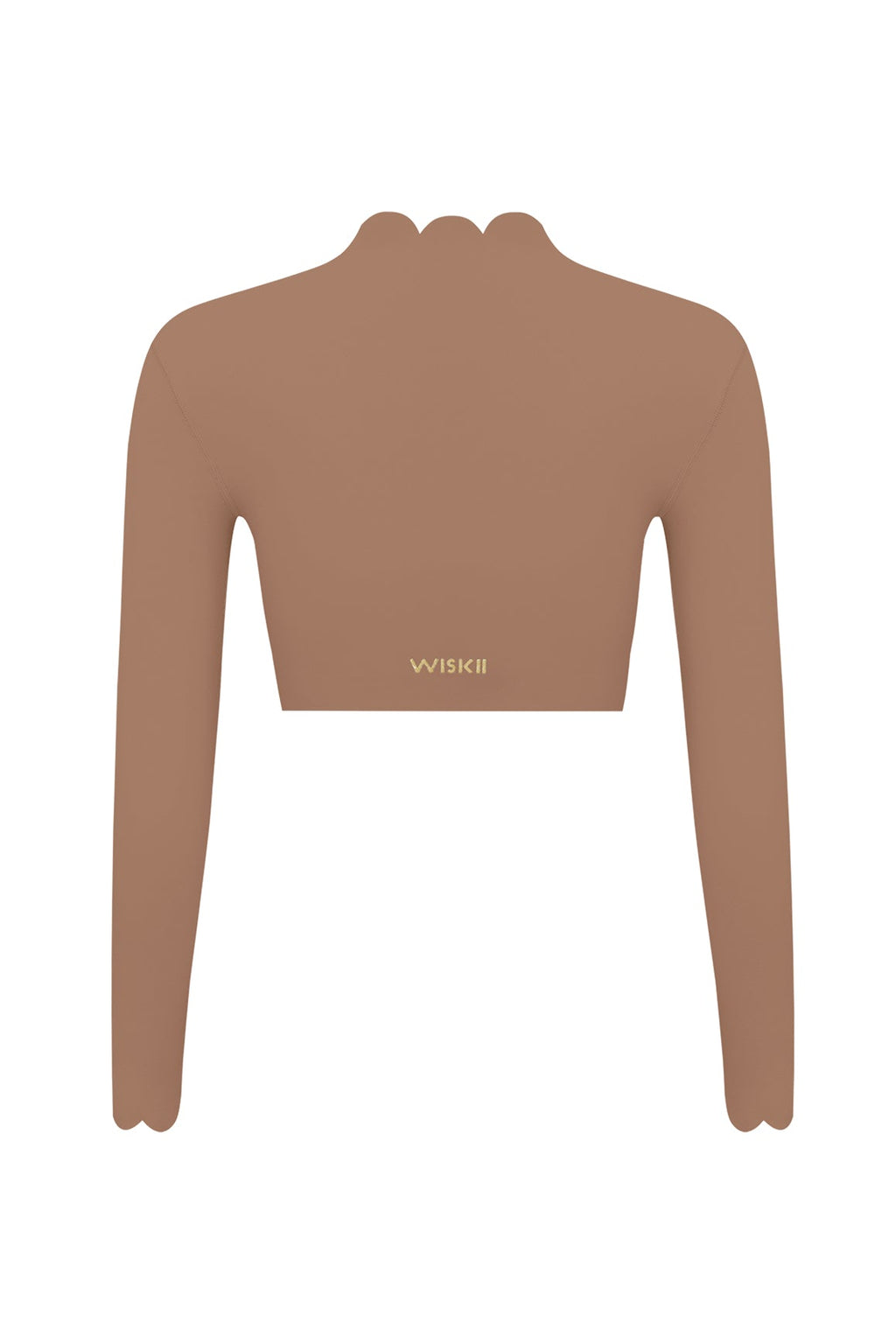 Scallop Cropped Long Sleeve Top