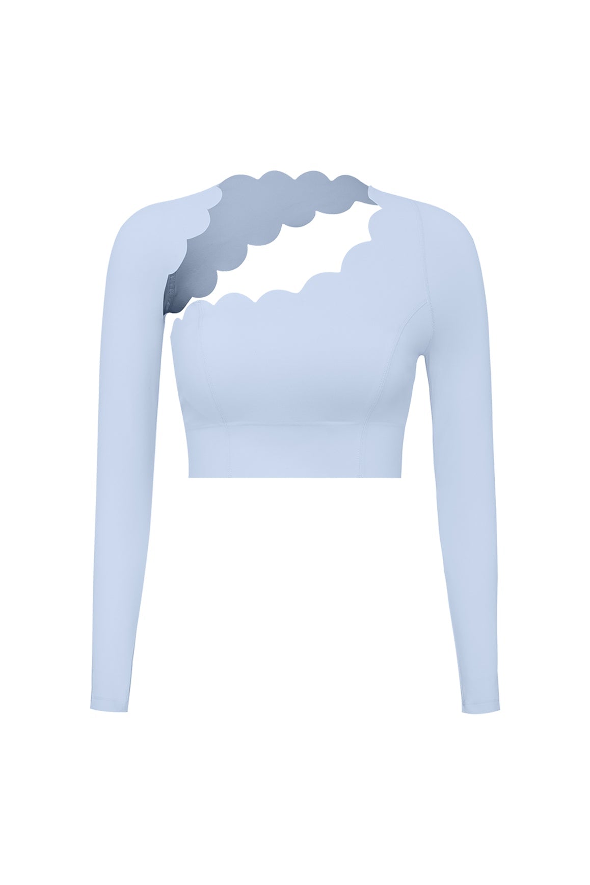 Asymmetrical Long Sleeve Crop Top
