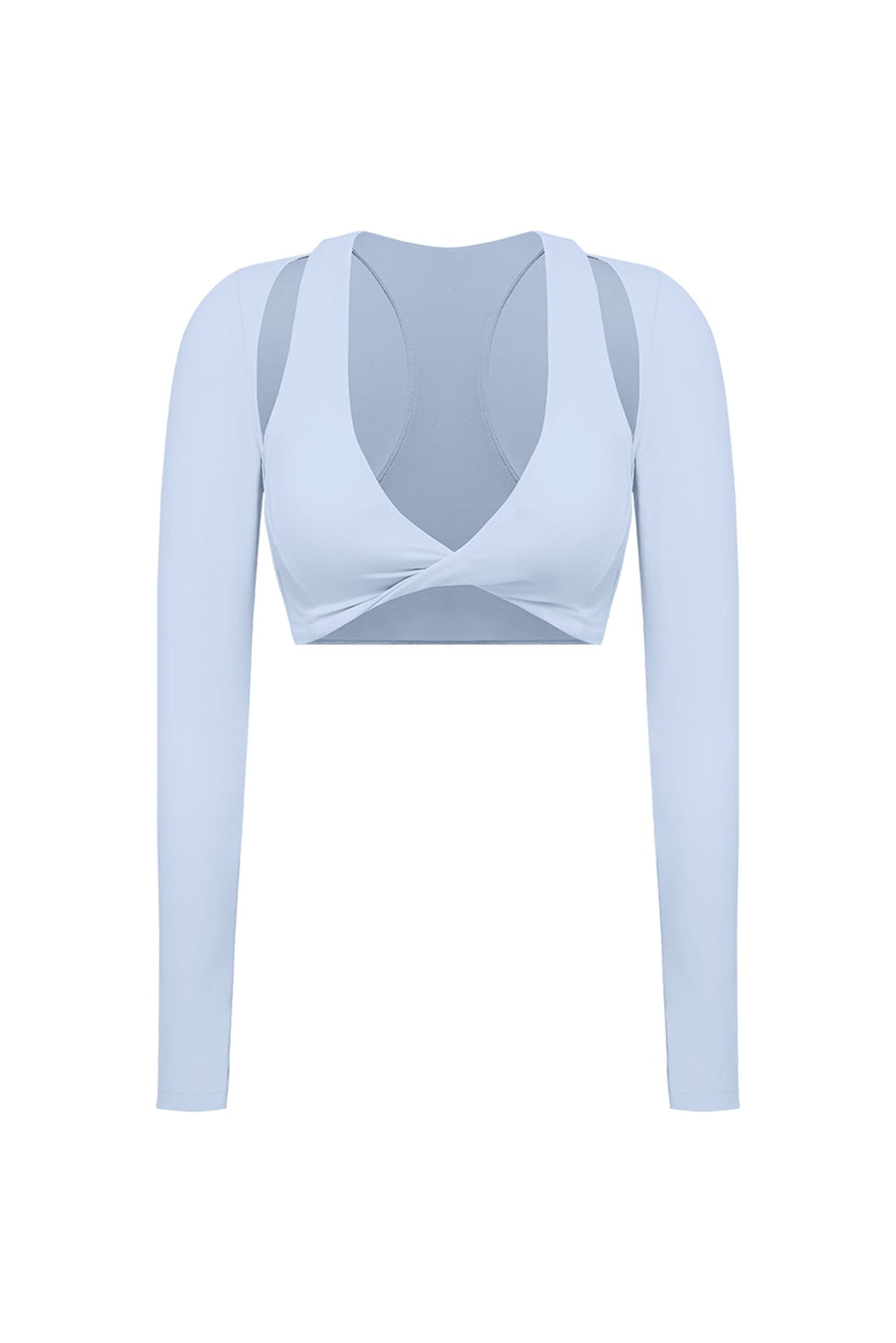 Twist-Front Shoulder Cut Crop Top