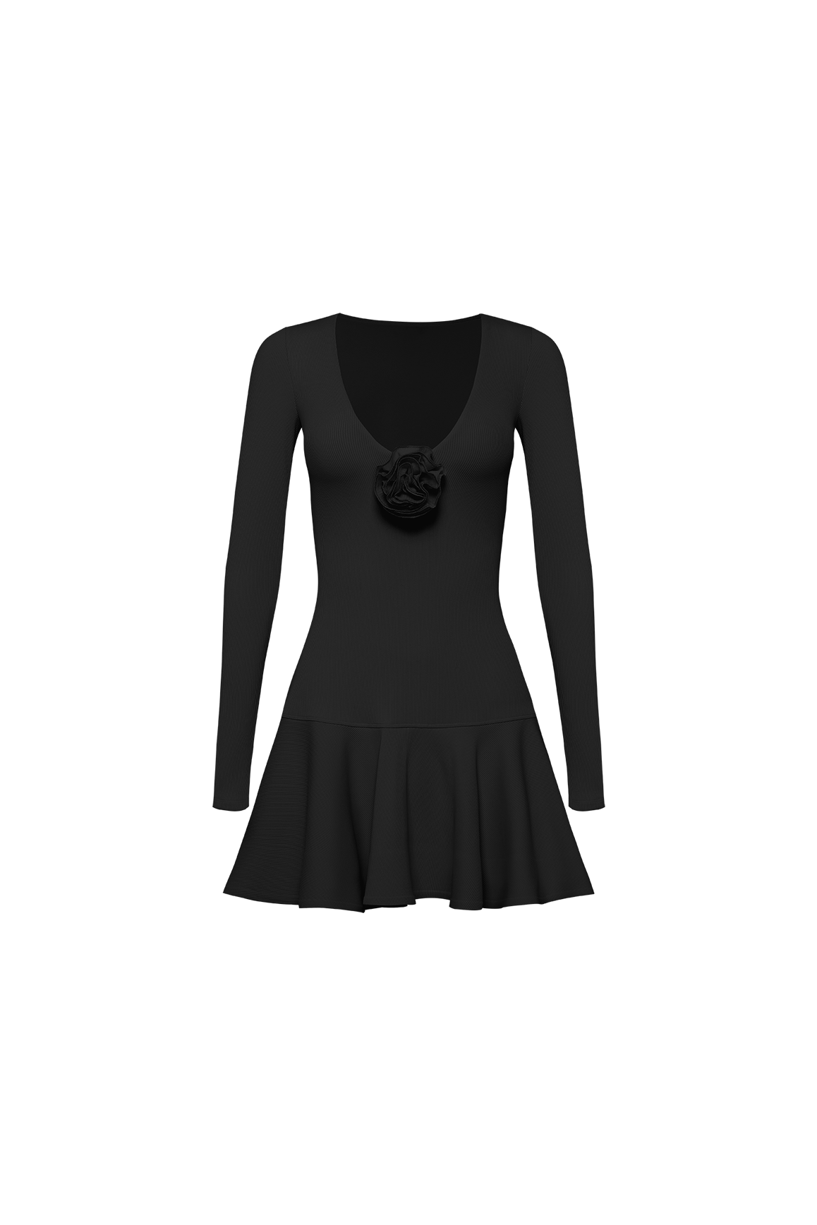 Floral V-Neck Ruffled Dress