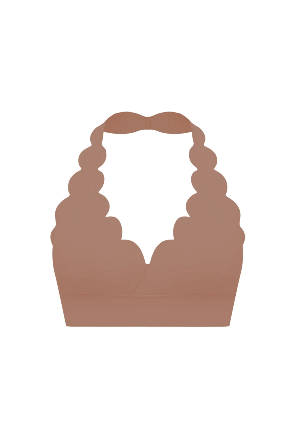 V-Cut Scallop Halter Bra