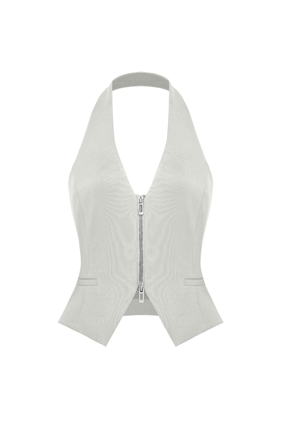 Mere Dual-Zip Halter Vest